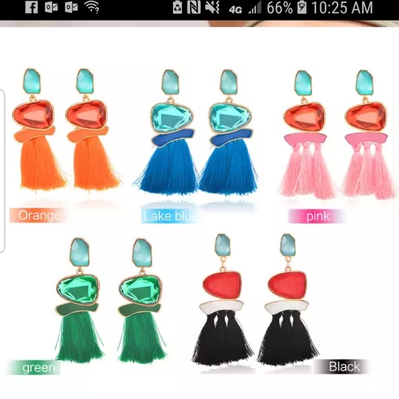 Multi color fashion style earrings tassel fringe and free gift - Picture 1 of 4